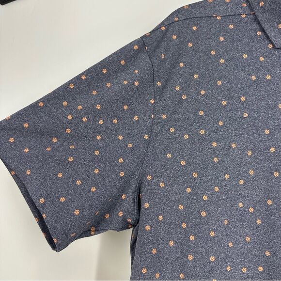 NIKE Dri-fit Men’s Vapor Flower Print Short Sleeve Golf Polo Obsidian Sz L - Picture 3 of 9